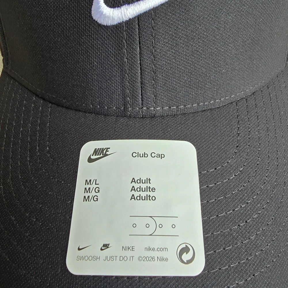 Nike Dri-FIT Club Cap Mens Black M/L Adjustable Snapback Hat FB5372-010 NEW